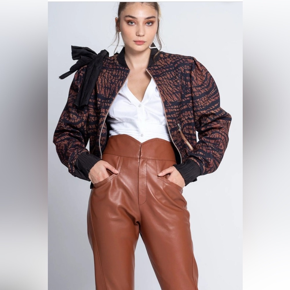 Tuba Ergin Runway Style Patterned Bomber Jacket
